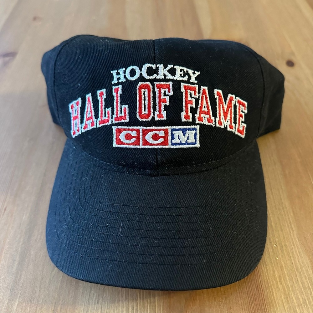 CCM Hockey Hall of Fame Black Snapback Hat Adjustable Mens Vintage Sport Cap